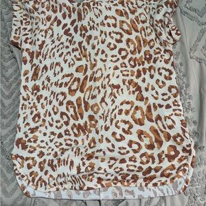 Cupio Brown and White Patterned Top